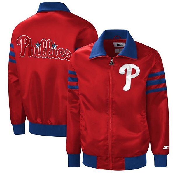 Men's Starter Red Philadelphia Phillies The Captain II Full-Zip Varsity  Jacket