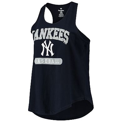 Women's Navy New York Yankees Plus Size Racerback Tank Top