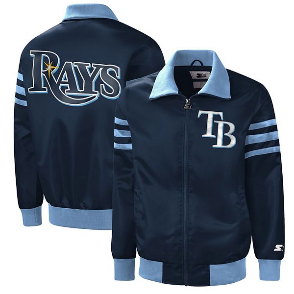 Men's Starter Navy Tampa Bay Rays The Captain II FullZip Varsity Jacket