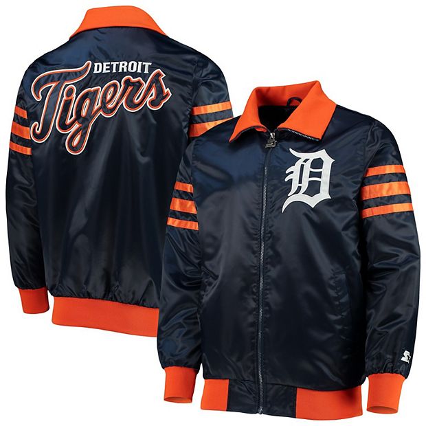 Men's Starter Navy Detroit Tigers The Captain II Full-Zip Varsity