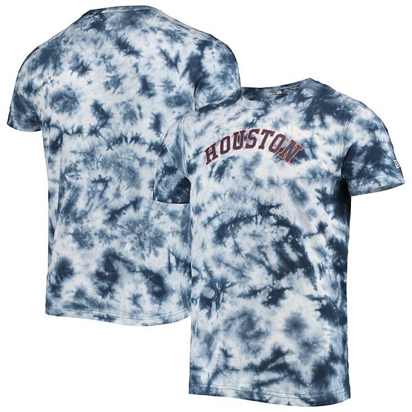 Men's Houston Astros Navy/Orange V Tie-Dye T-Shirt
