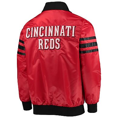 Men's Starter Red Cincinnati Reds The Captain II Full-Zip Varsity Jacket