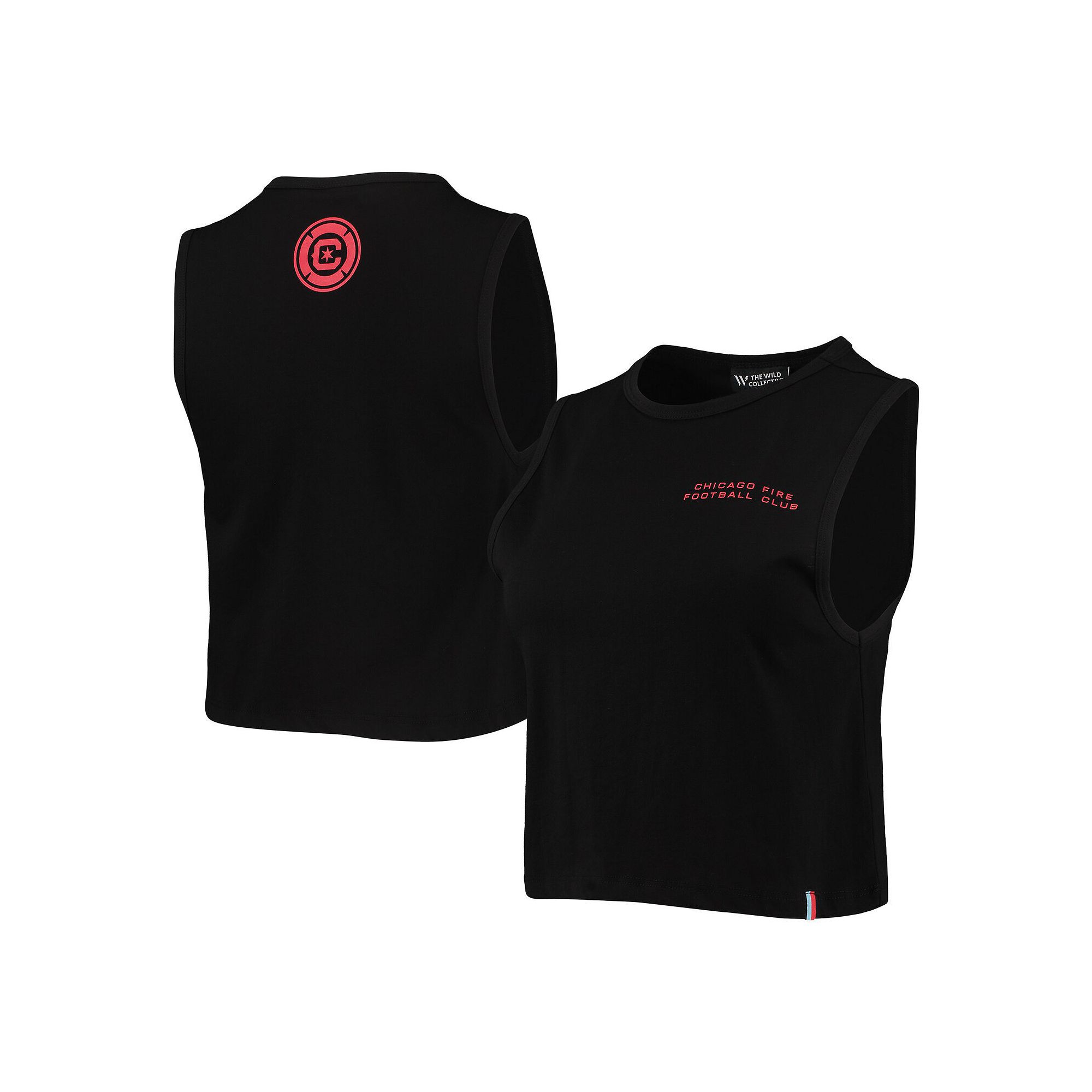 Womens The Wild Collective Black Chicago Fire Crop Muscle Tri-Blend Tank T