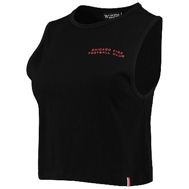Women's The Wild Collective Black Chicago Fire Crop Muscle Tri-Blend ...
