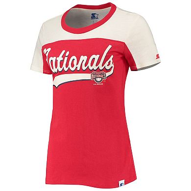 Women's Starter Red/White Washington Nationals Kick Start T-Shirt