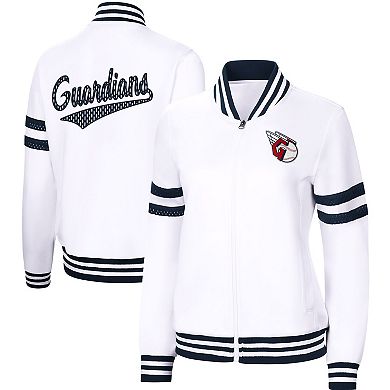 Women's G-III 4Her by Carl Banks White Cleveland Guardians Pre-Game Full-Zip Track Jacket