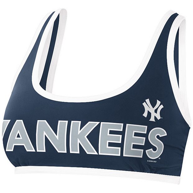 Women's G-III 4Her by Carl Banks Navy New York Yankees Southpaw Bikini Top
