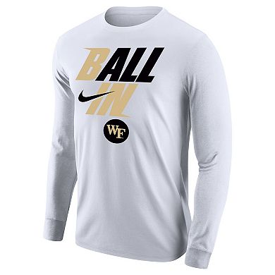 Men's Nike White Wake Forest Demon Deacons Legend Bench Long Sleeve T-Shirt