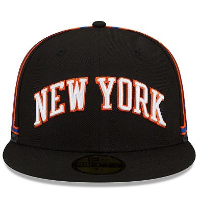 Men's New Era Black New York Knicks 2021/22 City Edition Official 59FIFTY Fitted Hat