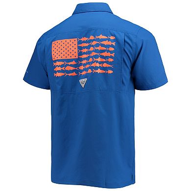 Men's Columbia PFG Royal Florida Gators Slack Tide Camp Button-Up Shirt