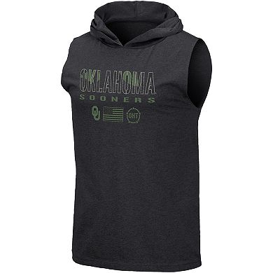Men's Colosseum Black Oklahoma Sooners OHT Military Appreciation Camo Wordmark Hoodie Tank Top