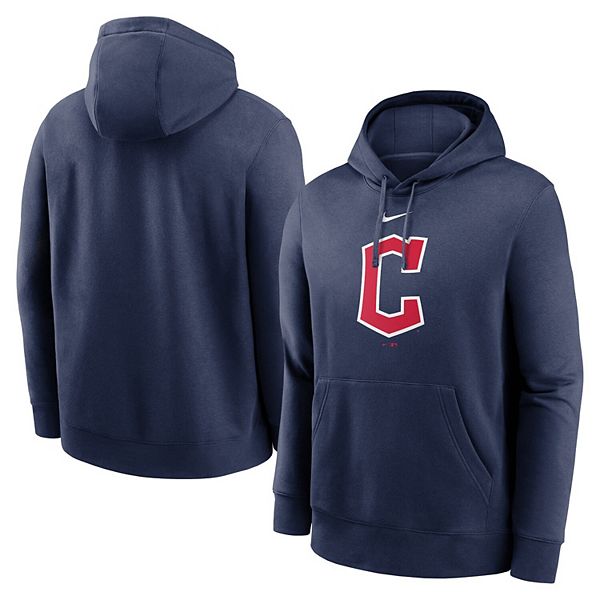 Men's Nike Navy Cleveland Guardians Alternate Logo Club Pullover Hoodie