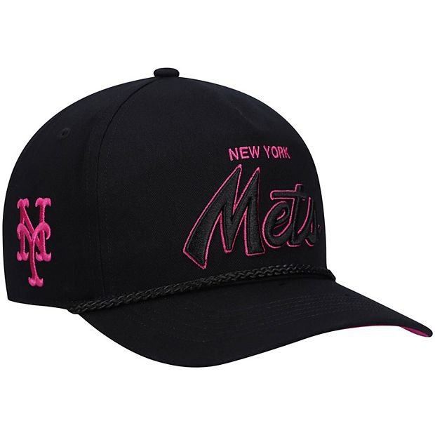New York Mets 47 Brand Script Hitch Black Orchid Pink Snapback Hat
