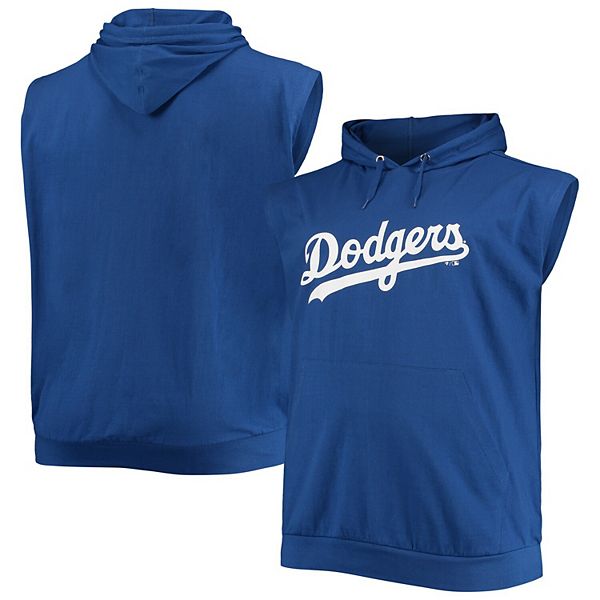 Men s Royal Los Angeles Dodgers Jersey Muscle Sleeveless Pullover Hoodie