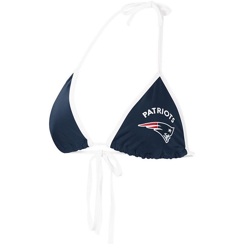 Women's G-III 4Her by Carl Banks Navy New England Patriots Perfect Match Bikini Top, Size: XL, Blue