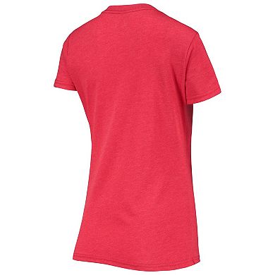 Women's G-III 4Her by Carl Banks Heathered Red Washington Nationals First Place V-Neck T-Shirt