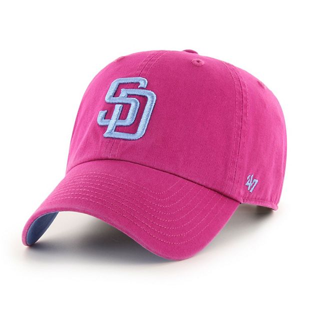 Men's '47 Pink San Diego Padres Periwinkle Orchid Undervisor Clean Up  Adjustable Hat