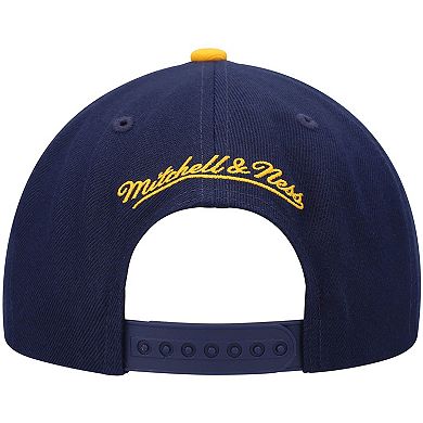 Men's Mitchell & Ness Navy/Gold Golden State Warriors Hardwood Classics Team Two-Tone 2.0 Snapback Hat