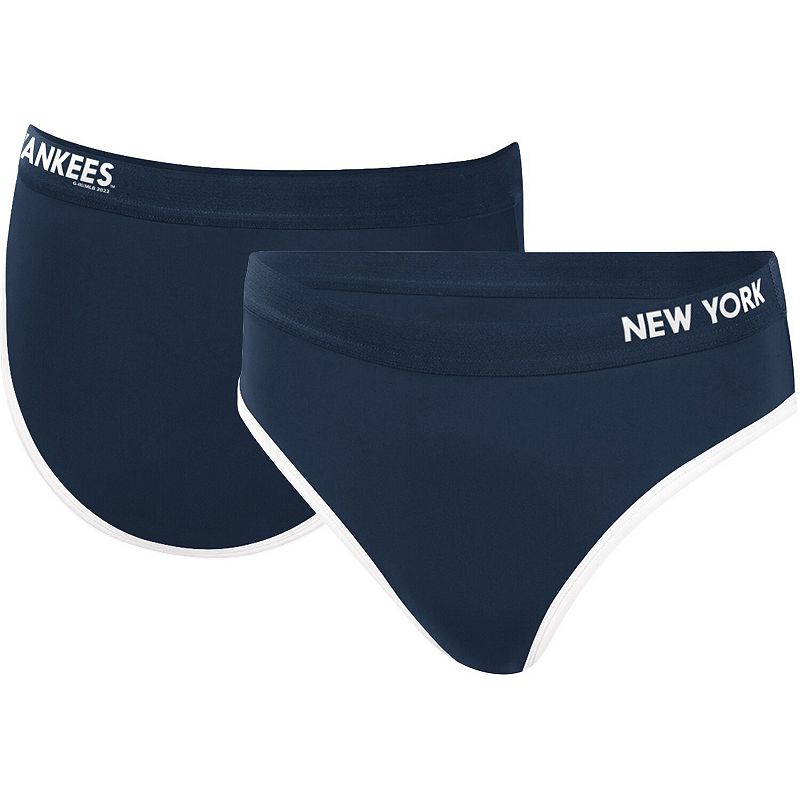 Women's G-III 4Her by Carl Banks Navy New York Yankees Southpaw Bikini Bottom, Size: XL, Blue