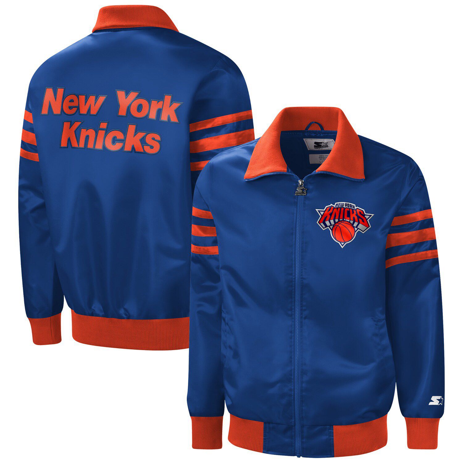 Men's Starter Red/Black/Green New York Knicks Black History Month NBA 75th Anniversary Full-Zip Jacket