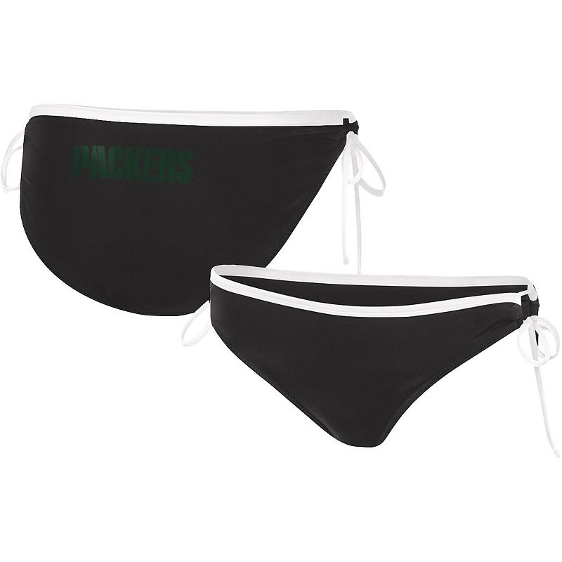 Women's G-III 4Her by Carl Banks Black Green Bay Packers Perfect Match Bikini Bottom, Size: Large
