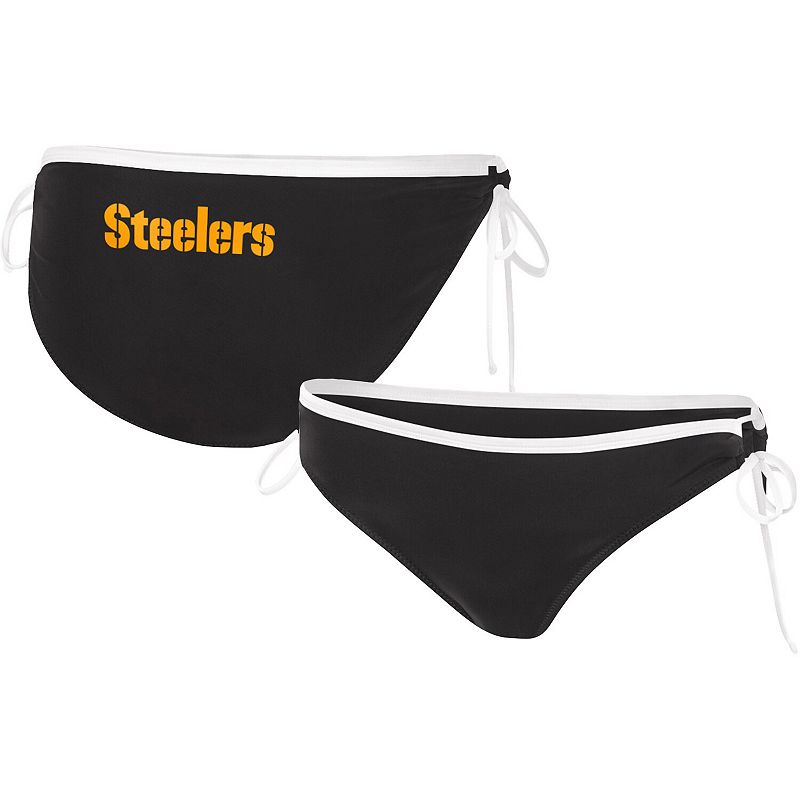 Women's G-III 4Her by Carl Banks Black Pittsburgh Steelers Perfect Match Bikini Bottom, Size: XL