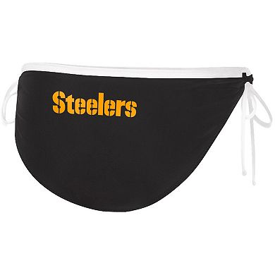 Women's G-III 4Her by Carl Banks Black Pittsburgh Steelers Perfect Match Bikini Bottom
