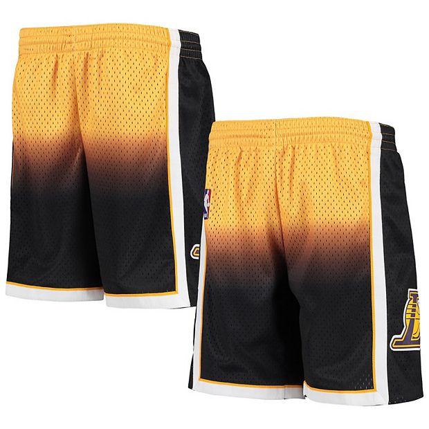Youth Mitchell & Ness Black/Gold Los Angeles Lakers Hardwood Classics  Fadeaway Reload 3.0 Swingman Shorts
