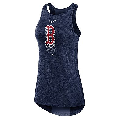 Women's Nike Navy Boston Red Sox Logo Fade High Neck Performance Tank Top
