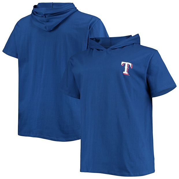 Texas Rangers Big & Tall Jersey Short Sleeve Pullover Hoodie T-Shirt - Royal