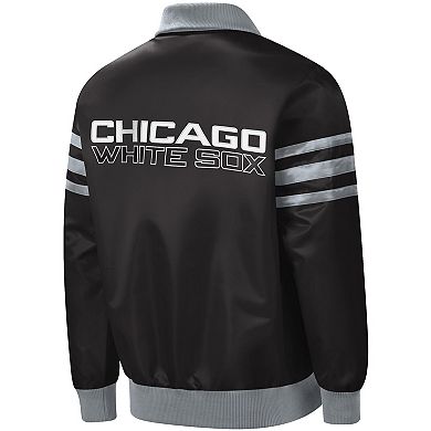 Men's Starter Black Chicago White Sox The Captain II Full-Zip Varsity Jacket