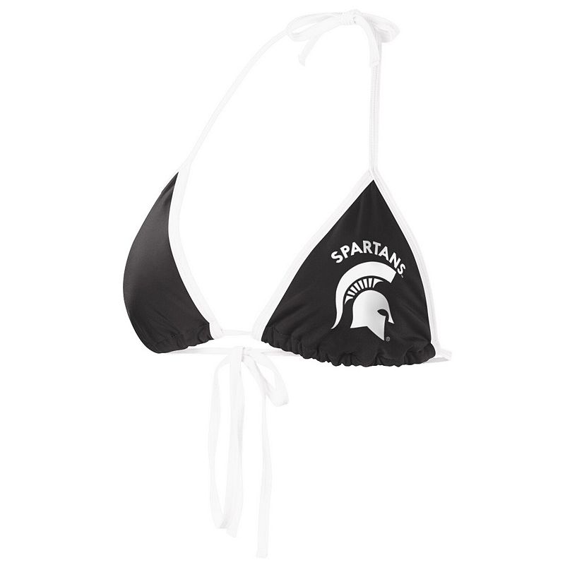 Women's G-III 4Her by Carl Banks Black Michigan State Spartans Perfect Match Bikini Top, Size: 2XL
