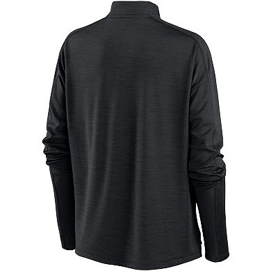 Women's Nike Black Colorado Rockies Primetime Raglan Quarter-Zip Top