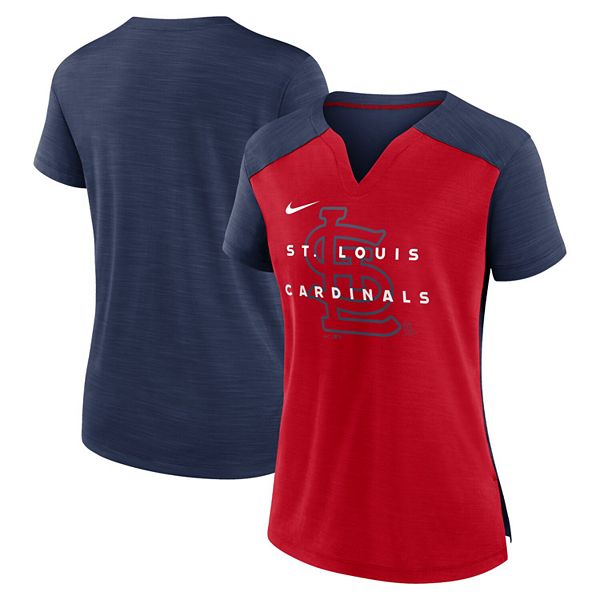 Women's St. Louis Cardinals Nike Red Slub Ringer Performance T-Shirt