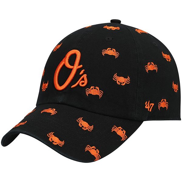 Women's '47 Black Baltimore Orioles Confetti Clean Up Adjustable Hat