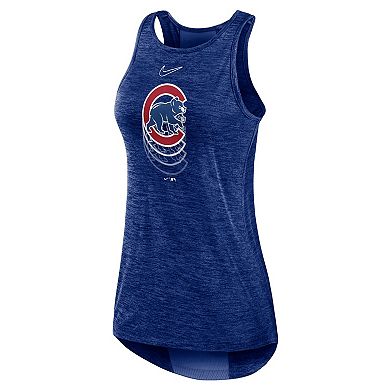 Women's Nike Royal Chicago Cubs Logo Fade High Neck Performance Tank Top