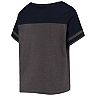 Women's Heathered Charcoal/Navy New York Yankees Plus Size Colorblock T-Shirt