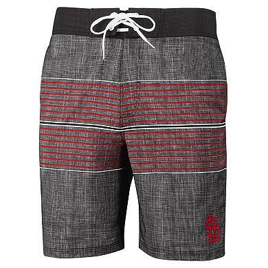 Men's G-III Sports by Carl Banks Charcoal St. Louis Cardinals Horizon Volley Swim Trunks