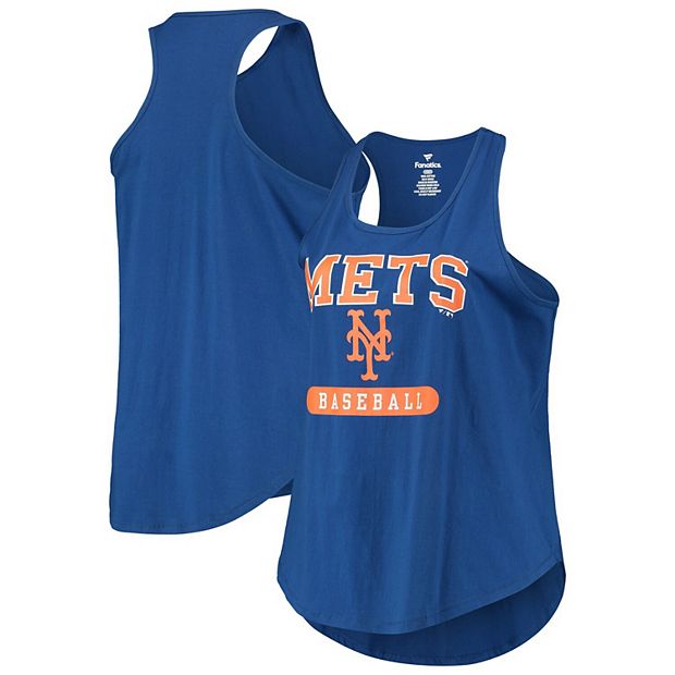 Women's Royal New York Mets Plus Size Racerback Tank Top