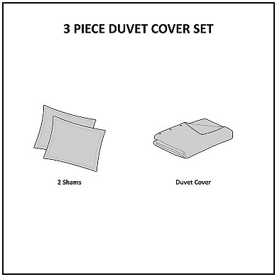 N Natori Soho Geo Oversized Reversible Duvet Cover Set With Shams