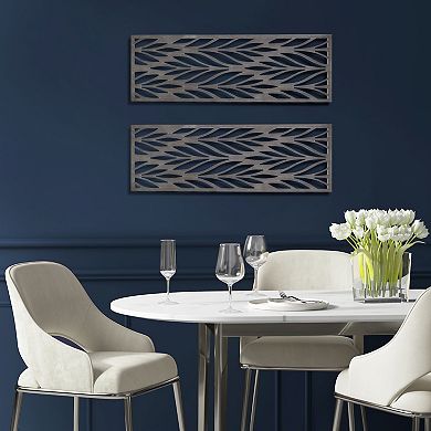 Madison Park Florian Botanical Carved Wood Panel 2-piece Wall Decor Set