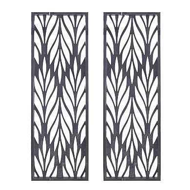 Madison Park Florian Botanical Carved Wood Panel 2-piece Wall Decor Set