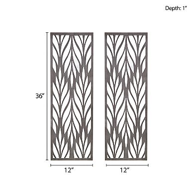 Madison Park Florian Botanical Carved Wood Panel 2-piece Wall Decor Set