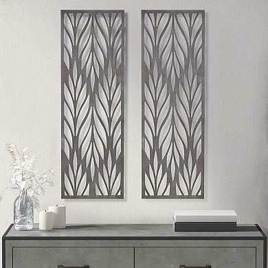 Madison Park Florian Botanical Carved Wood Panel 2-piece Wall Decor Set