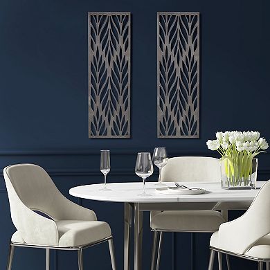 Madison Park Florian Botanical Carved Wood Panel 2-piece Wall Decor Set