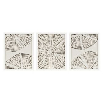 Madison Park Solana Abstract Coastal Rice Paper 3 pc Framed Shadow Box Wall Decor Set