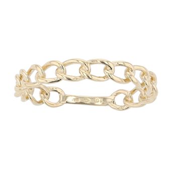 Au Naturale 10k Gold Curb Link Stackable Ring