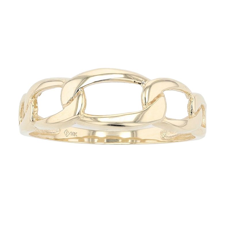 Au Naturale 10k Gold Figaro Ring, Womens, Size: 5, Yellow