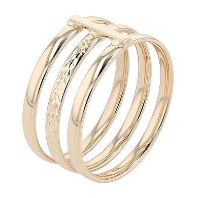 Au Naturale 14k Gold Three Band Ring