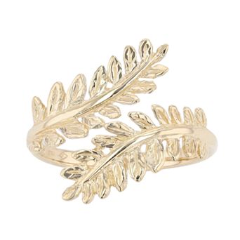 Au Naturale 14k Gold Olive Branch Bypass Ring